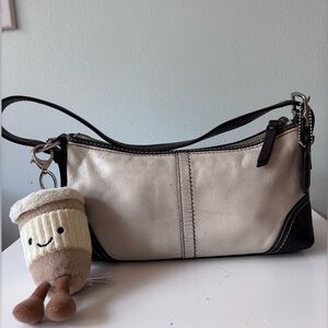 Vintage Y2K Coach Hamptons Leather Demi Baguette East West Shoulder Bag - F11195